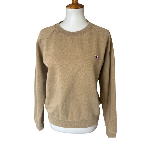 Maison Kitsuné Tricolor Fox Patch Sweatshirt Sand Size L - Picture 4 of 8